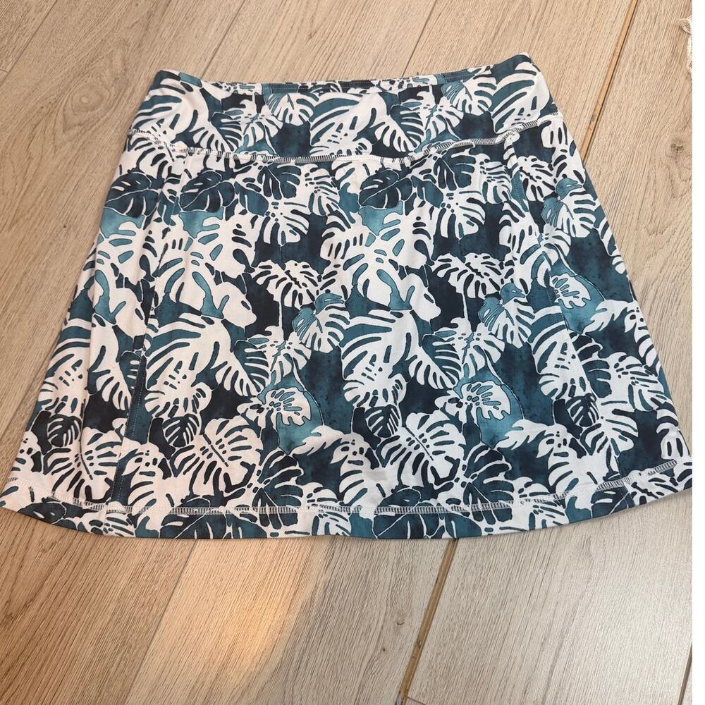 Womens J. Jill Skort Fit A-Line Skirt Palm Tree Tropical Beach Active Resort Sm